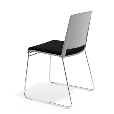 chaise de conference gris noir sans bras tapissee tissu sans accoudoirs 5
