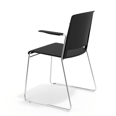 chaise de conference noir avec des bras tissu accoudoirs fixes 5