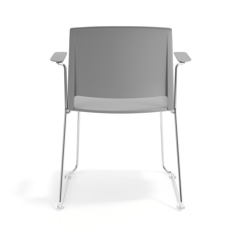 Chaise de Conférence avec accoudoirs Hest, empilable, structure patin