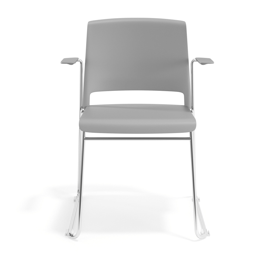 Chaise de Conférence avec accoudoirs Hest, empilable, structure patin