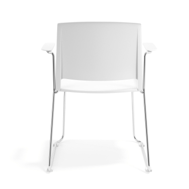 chaise de conference blanc avec des bras tissu accoudoirs fixes 4