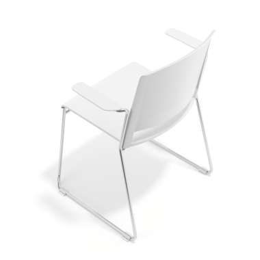 chaise de conference blanc avec des bras tissu accoudoirs fixes 7