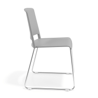 Chaise de Conférence Hest, structure patin, empilable, chromée