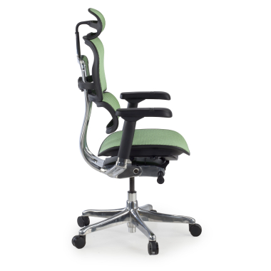 chaise ergonomique vert structure noire rouge maille accoudoirs reglables 5d appui tete 4