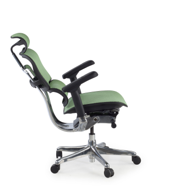 chaise ergonomique vert structure noire rouge maille accoudoirs reglables 5d appui tete 5