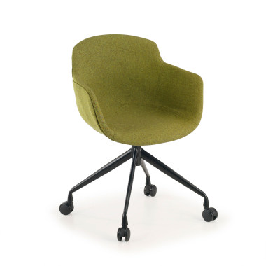 chaise de conference noir vert giratoire avec roulettes tissu accoudoirs rembourres 1
