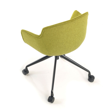 chaise de conference noir vert giratoire avec roulettes tissu accoudoirs rembourres 5