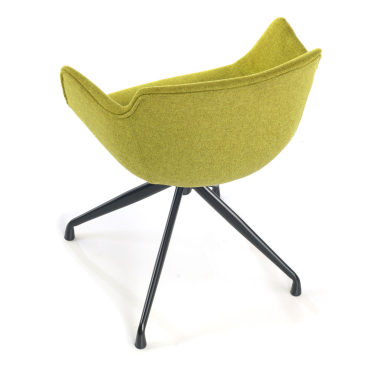 chaise de conference noir vert base pyramide tissu accoudoirs rembourres 4
