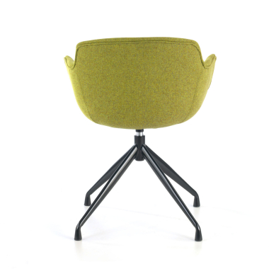 chaise de conference noir vert base pyramide tissu accoudoirs rembourres 5