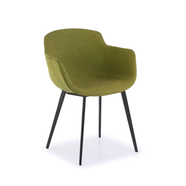 chaise de conference noir vert 4 pattes tissu accoudoirs rembourres 1
