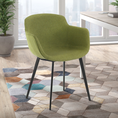 chaise de conference noir vert 4 pattes tissu accoudoirs rembourres 2