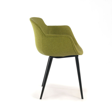 chaise de conference noir vert 4 pattes tissu accoudoirs rembourres 6