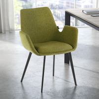 Chaise Visiteur Glamm, 4 pieds, accoudoirs rembourrés, structure métallique