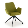 Chaise Réunion Glamm, rembourrage épais, pieds en graphite noir