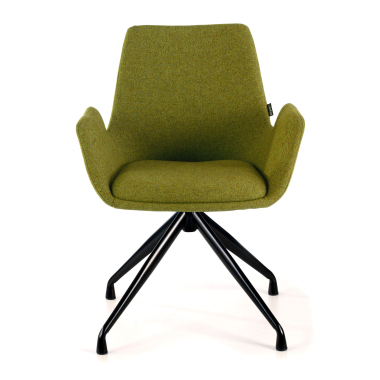 chaise de conference noir vert pivotante tissu accoudoirs rembourres 3