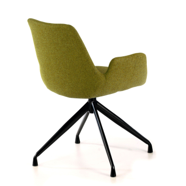 chaise de conference noir vert pivotante tissu accoudoirs rembourres 4