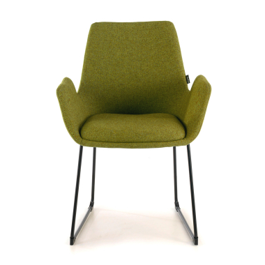chaise de conference vert structure pietement luge tissu accoudoirs fixes 3