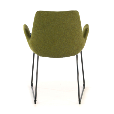 chaise de conference vert structure pietement luge tissu accoudoirs fixes 4
