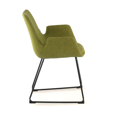 chaise de conference vert structure pietement luge tissu accoudoirs fixes 5