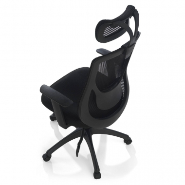chaise de bureau noir lake maille accoudoirs reglables 1d soutien lombaire appui tete 7