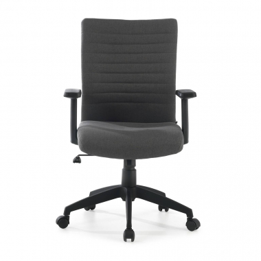 chaise pivotante gris kobe tissu accoudoirs fixes soutien lombaire 3