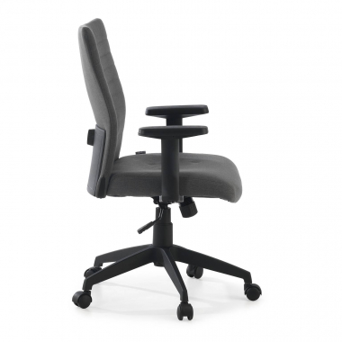 chaise pivotante gris kobe tissu accoudoirs fixes soutien lombaire 6