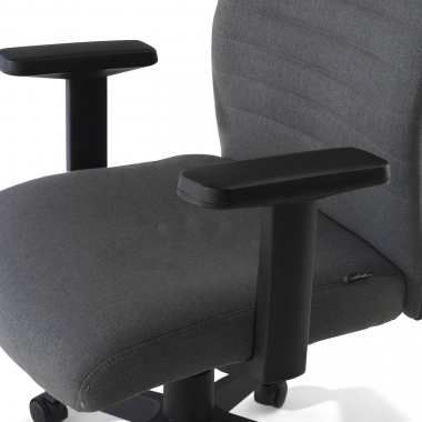 chaise pivotante gris kobe tissu accoudoirs fixes soutien lombaire 5