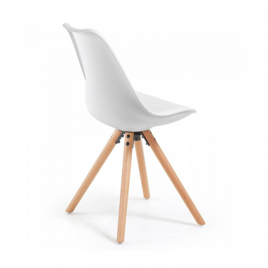 chaise scandinave blanc chaise pieds en bois plastique sans accoudoirs 5