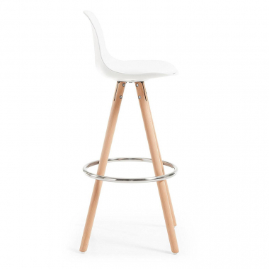 tabouret de bar blanc tabouret pieds en bois simil cuir sans accoudoirs 3