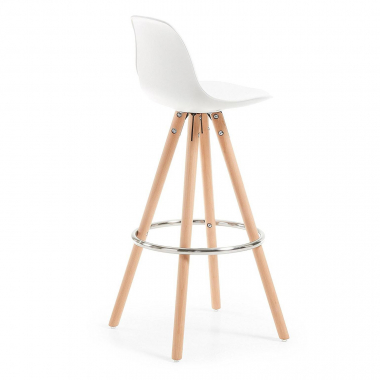 tabouret de bar blanc tabouret pieds en bois simil cuir sans accoudoirs 5
