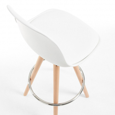 tabouret de bar blanc tabouret pieds en bois simil cuir sans accoudoirs 4