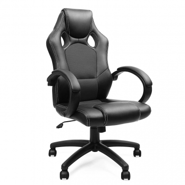 chaise gaming noir racer simil cuir accoudoirs fixes 1