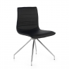 Chaise Visiteur Alisa avec accoudoirs, Structure chromée, Cuir