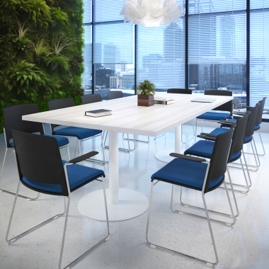chaise de conference noir bleu avec bras tapisse tissu sans accoudoirs 2