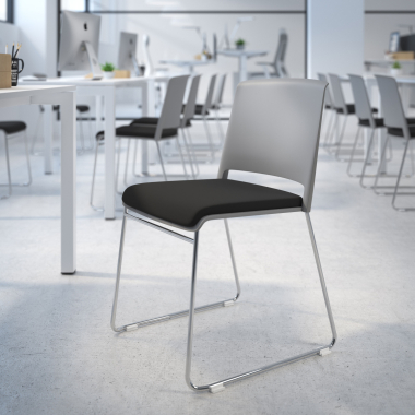 chaise de conference gris noir sans bras tapissee tissu sans accoudoirs 2