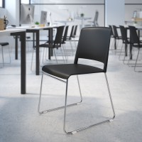 Chaise de Conférence Hest, structure avec patins, empilable, chromée