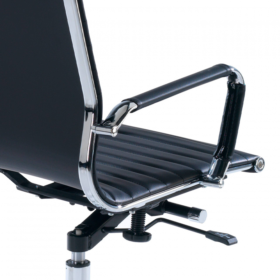 Chaise bureau design Stilo, Structure chromée, dossier haut 210239 - (Outlet)