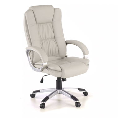 fauteuil de bureau blanc baviere simil cuir accoudoirs rembourres 1