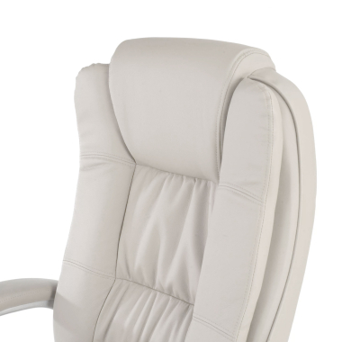 fauteuil de bureau blanc baviere simil cuir accoudoirs rembourres 4