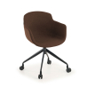 Chaise de Réunion Laure, Pivotante à roulettes, en tissu