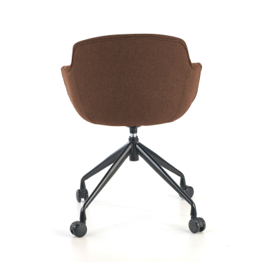 chaise de conference noir marron giratoire avec roulettes tissu accoudoirs rembourres 4