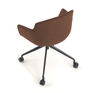 chaise de conference noir marron giratoire avec roulettes tissu accoudoirs rembourres 5