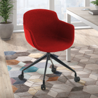 Chaise de Réunion Laure, Pivotante à roulettes, en tissu
