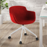 Chaise de Réunion Laure, Pivotante à roulettes, en tissu