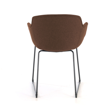 chaise de conference noir marron structure pietement luge maille accoudoirs fixes 4