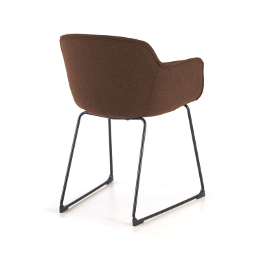 chaise de conference noir marron structure pietement luge maille accoudoirs fixes 6