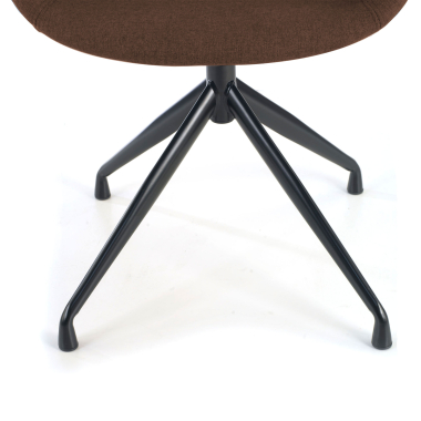chaise de conference noir marron base pyramide tissu accoudoirs rembourres 4