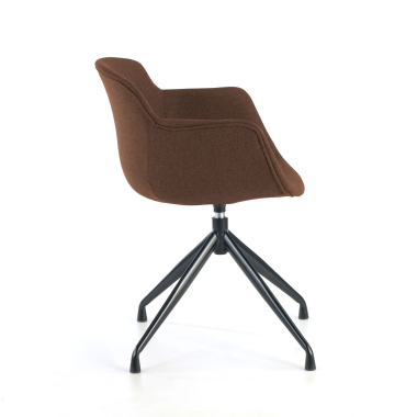 chaise de conference noir marron base pyramide tissu accoudoirs rembourres 8