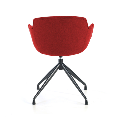 chaise de conference noir rouge base pyramide tissu accoudoirs rembourres 6