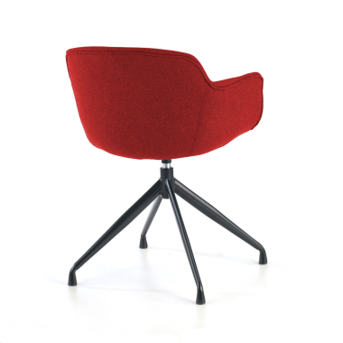 chaise de conference noir rouge base pyramide tissu accoudoirs rembourres 7